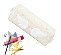 Cartoon Pencil Case - 8.26in Large Capacity Fabric Stationery Pouch | Cute Wing and Star Design Pen Bag for Students, Kids and Teens at School, Kindergarten, Home and Work