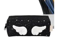 Cartoon Pencil Case - 8.26in Large Capacity Fabric Stationery Pouch | Cute Wing and Star Design Pen Bag for Students, Kids and Teens at School, Kindergarten, Home and Work