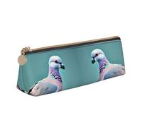 Cartoon Pigeon - Funda de piel con 4 triángulos con interior espacioso, cierre de cremallera para herramientas de escritura, oficina, White, Talla única, Neceser de maquillaje
