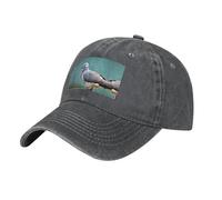 Cartoon Pigeon - Gorra de béisbol unisex de mezclilla, ajustable, de algodón lavado, vintage, para hombres y mujeres, Deep Heather, talla única