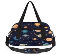 Cartoon Planet Space - Bolsas de lona para niños, para niñas y niños, bolsa deportiva ligera para gimnasio, bolsa de viaje o baile, Cartoon Planet Space, 18.5L x 7.8W x 9.4H