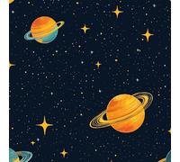 Cartoon Planeta Papel Pintado Autoadhesivo 0.52x20 m Cielo estrellado Decorativo Muro Pegatina Impermeable Mate Papel Pared Grueso Fácil Limpiar Wallpaper para Dormitorio Salon Adhesivo Muebles