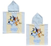 CARTOON Poncho de baño infantil de microfibra de poliéster, tamaño 50 x 100 cm, Bluey and Bingo, Talla única