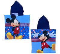 CARTOON Poncho de baño infantil de microfibra de poliéster, tamaño 50 x 100 cm, Mickey Mouse, Talla única