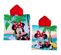 CARTOON Poncho de playa para niños, tamaño 55 x 110 cm, de microfibra de poliéster, Minnie Mouse, Talla única