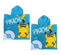 CARTOON Poncho de playa para niños, tamaño 55 x 110 cm, de microfibra de poliéster, Pikachu, Talla única