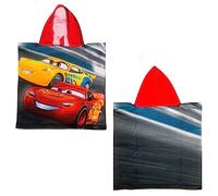CARTOON Poncho Mare - Albornoz de microalgodón, para playa, piscina, 50 x 100 cm, Cars, talla unica