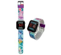 CARTOON Reloj de pulsera digital con pantalla LED y correa de silicona para niños, Stitch E Angel