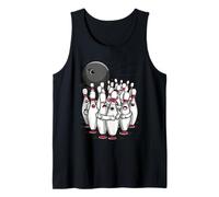 Cartoon Scared Bowling Pins - Funny Sport Bowler tee Camiseta sin Mangas