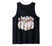 Cartoon Scared Bowling Pins - Funny Sport Bowler Tee Camiseta sin Mangas