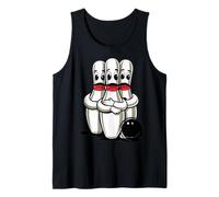 Cartoon Scared Bowling Pins - Funny Sport Bowler tee Camiseta sin Mangas