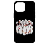 Cartoon Scared Bowling Pins - Funny Sport Bowler Tee Carcasa para iPhone 16 Pro Max