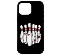 Cartoon Scared Bowling Pins - Funny Sport Bowler Tee Carcasa para iPhone 16 Pro Max