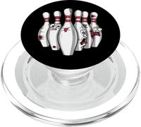 Cartoon Scared Bowling Pins - Funny Sport Bowler Tee PopSockets PopGrip para MagSafe