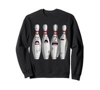 Cartoon Scared Bowling Pins - Funny Sport Bowler tee Sudadera