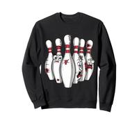 Cartoon Scared Bowling Pins - Funny Sport Bowler Tee Sudadera
