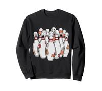 Cartoon Scared Bowling Pins - Funny Sport Bowler Tee Sudadera
