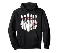 Cartoon Scared Bowling Pins - Funny Sport Bowler Tee Sudadera con Capucha