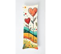 Cartoon Scenery Body Pillow Case Cover 50x135cm, Long Backrest Cushion Pillow Protector with Zipper, Decorative Bedding Pillowcase, Soft Body Pillow Cover for Couch Bedroom Love