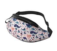 Cartoon Sea Creatures Crossbody Bag Runner Small Hip Pouch Bum Bag Running Riñonera Riñonera Riñonera Sport Slim Moda para Trotar Senderismo Mujer