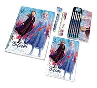 CARTOON Set Papelería Frozen Disney 12 Piezas Cuadernos Colores, Bolígrafo, Estuche Metálico, Accesorios Infantiles