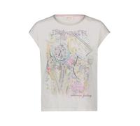 Cartoon Shirt Kurz 1/2 Arm Camiseta, Patch Cream/Rosé, 44 Mujeres