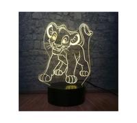 Cartoon Simba The Lion King 3d Led Kid Night Light Multicolor Usb Charge Animals Table Optical Illusion Lamp Bedroom Decor for Children Birthday Lovel