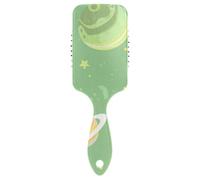 Cartoon Space Soft Green - Masajeador antiestático para el crecimiento del cabello, masaje del cuero cabelludo para cabello mojado con mango ergonómico cepillo anti encrespamiento para cabello