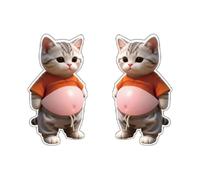 Cartoon Stickers - 3D Cat Belly Fun Reusable Decals, Stickers For Notebook, Cute Cat Stickerss, Cartoon Stickerss, For Family Friends Indoor Outdoor Fridge Planner Home Car Notebook Lunch Box Water
