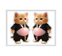 Cartoon Stickers - 3D Cat Belly Fun Reusable Decals, Stickers For Notebook, Cute Cat Stickerss, Cartoon Stickerss, For Family Friends Indoor Outdoor Fridge Planner Home Car Notebook Lunch Box Water