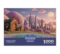 Cartoon-Style Cityscape of New York 1000 Piezas Cartón Rompecabezas Magic City Landscape Imágenes Vibrantes Juego Familiar Puzzle para Niños Pequeños 70x50cm/1000pcs