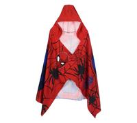 CARTOON Toalla de playa infantil Marvel Spiderman, 70 x 140 cm, capa con capucha de microfibra, 240 g/m², toalla absorbente y de secado rápido para niños para playa y piscina