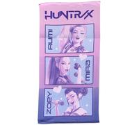 CARTOON Toalla de playa K-Pop Demon Hunters Huntrix 70 x 140 cm toalla de microfibra 100% poliéster de secado rápido con Rumi Mira y Zoey, accesorio K-Pop para niñas y fans de anime musicales