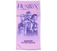 CARTOON Toalla de Playa K-Pop Demon Hunters Huntrix 70x140 cm Toalla de Microfibra 100% Poliéster de Secado Rápido con Rumi, Mira y Zoey Accesorio K-Pop para Niñas Fanáticas del Anime y la Música