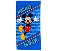 CARTOON Toalla de playa para niño Mickey Mouse, 70 x 140 cm, toalla de microfibra 100% poliéster, secado rápido, toalla playa piscina azul Disney idea regalo Mickey Mouse