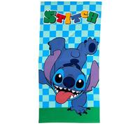 CARTOON Toalla de Playa para Niño Stitch 70x140 cm Toalla de Microfibra 100% Poliéster Secado Rápido para Playa o Piscina Azul Claro Disney Idea de Regalo