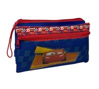CARTOON Tombolino 3 compartimentos estuche escolar multi-compartimentos organizador de papelería, estuche para bolígrafos, lápices de colores, coches, taille 22 x 13,5 x 2 cm