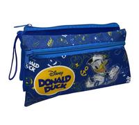 Cartoon Tombolino 3 compartimentos estuche escolar multi-compartimentos papelería organizador portalápices color, Donald, 22 x 13,5 x 2 cm, Organizador de bolsas