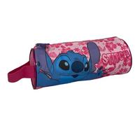 CARTOON Tombolino Estuche Escolar Redondo con Asa Escolar Papelería Organizador Portalápices Colores, Stitch Rosa, 23 x 8 x 8 cm, Organizador de bolso