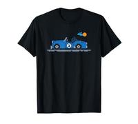 Cartoon Triumph TR3 TR 3 British Blue Auto Racing de 8 bits Camiseta