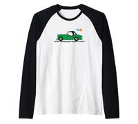 Cartoon Triumph TR3 TR 3 British Green Sportcar Auto de 8 bits Camiseta Manga Raglan