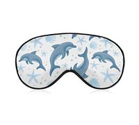 Cartoon Underwater World Sleep Mask Blindfold Cute Dolphin Ajustable Super-Smooth Soft Eye Mask Cover para Hombres Mujeres Viajes y siesta