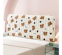 Cartoon Velvet Bed Headboard Slipcover for Kids Bedroom, Dustproof Decor Cover Fits Queen King Full Twin Cal King Size Beds(White,190cm/74in)