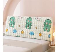 Cartoon Velvet Bed Headboard Slipcover for Kids Bedroom, Dustproof Decor Cover Fits Queen King Full Twin Cal King Size Beds(Green,120cm/47in)