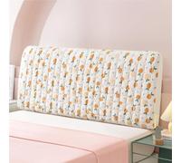 Cartoon Velvet Bed Headboard Slipcover for Kids Bedroom, Dustproof Decor Cover Fits Queen King Full Twin Cal King Size Beds(Orange,190cm/74in)
