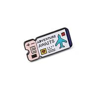 Cartoon Viajes Billetes Aviones Broches Love Tag Notas Broches esmaltados Entradas para Películas Insignia Ca