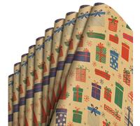 Cartoon-Weihnachtsgeschenkpapier Asudaro 10PCS/6PCS Geschenkpapier50x70cmWeihnachtsbaum/Weihnachtsbonbonstäbchen/Waldweihnachtshirsch/Bunte Geschenkboxen/Liebesweihnachtsbaum/Gestreiftes Box-Design