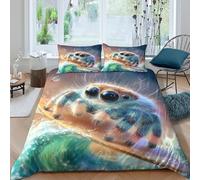 Cartoon Whimsical Funda Edredon Juego de Ropa de Cama de 3 Piezas Impresión 3D Cierre de Dibujo Animado Whimsical Funda de Edredón Funda de Almohada a Juego Lavables for Adultos Double（200x200cm）