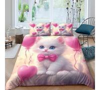 Cartoon Whimsical Funda Edredon Juego de Ropa de Cama de 3 Piezas Impresión 3D Cierre de Dibujo Animado Whimsical Estilo Funda de Edredón Funda de Almohada a Juego Suave for Ancianos King（220x240cm）