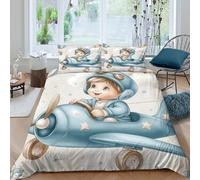 Cartoon Whimsical Funda Edredon Juego de Ropa de Cama de 3 Piezas Impresión 3D Cierre de Dibujo Animado Whimsical Funda de Edredón Funda de Almohada a Juego Lavables Suave for niña （140x200cm）